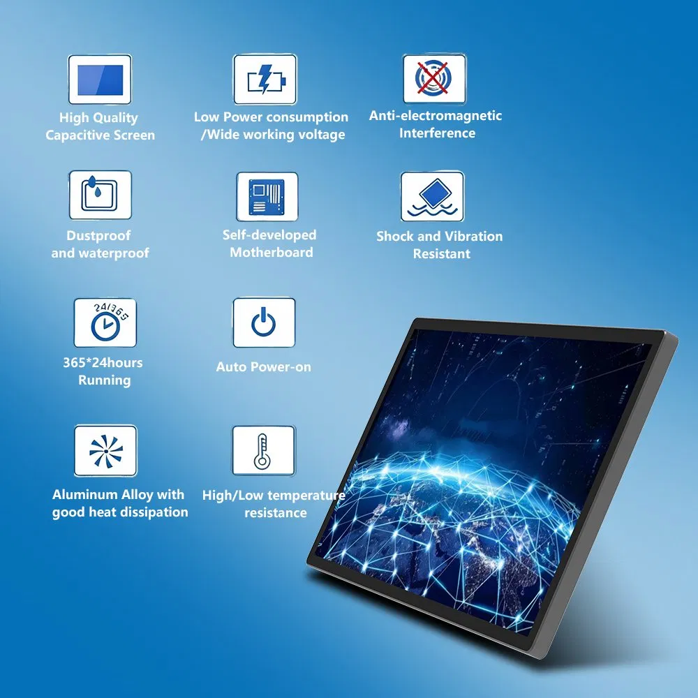 Monitor de Informação com Tela Touch Screen Industrial Durável Suntek 21.5'' para Pacientes em Hospital Médico