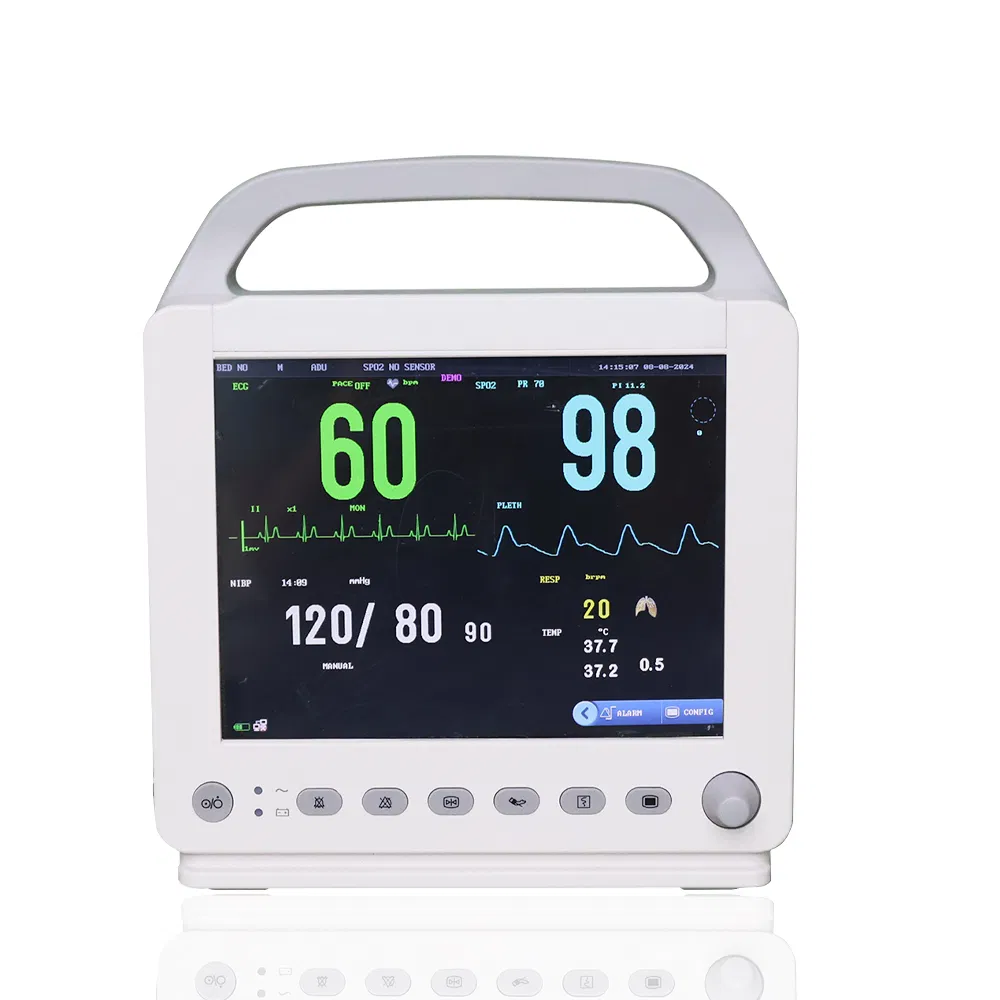 Monitor de Paciente Portátil Multiparamétrico Barato para Adultos e Neonatos em UTI ao Lado da Cama