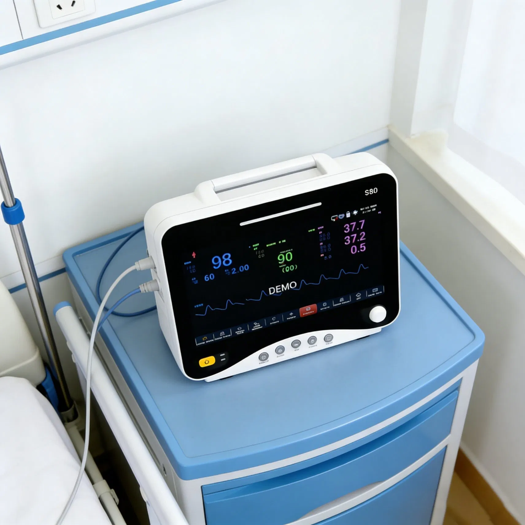 Monitor Portátil de Paciente de Grau Médico Monitor Multiparamétrico de Sinais Vitais para Uso em Ambulância
