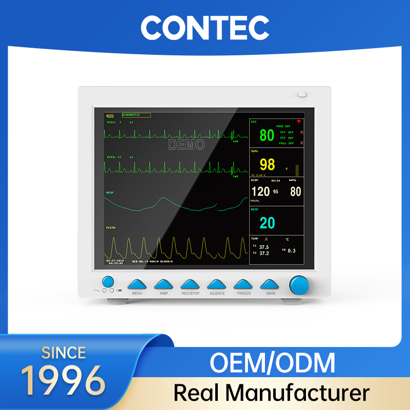 Contec Cms8000 Monitor de Sinais Vitais Portátil Multi Parâmetro 12 Polegada para Pacientes ao Lado da Cama
