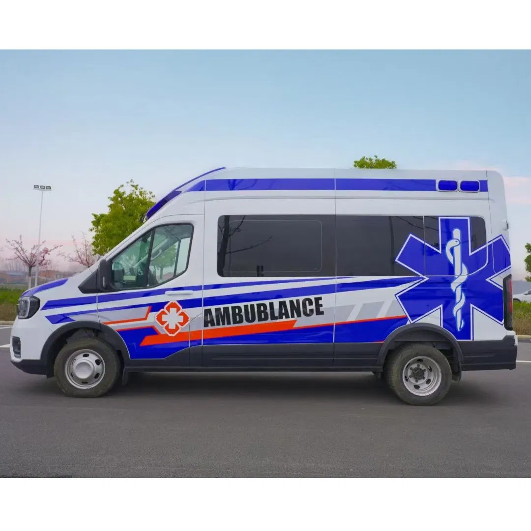 Ambulância de Monitoramento para Resgate de Emergência em Hospital de Grande Espaço com Eixo Longo da Ford, Veículo de Transporte Médico ICU, Van de Isolamento, Caixa para Pacientes, Clínicas Móveis