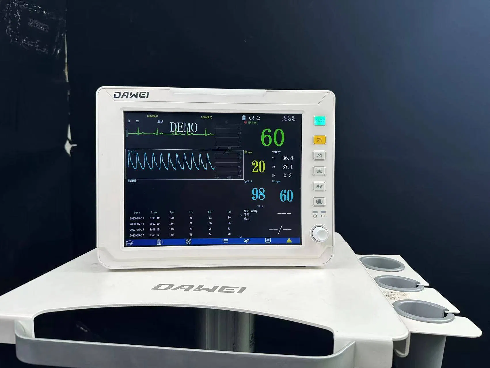 12.1 Monitor de Paciente Multi Parâmetro com Display TFT Colorido de Polegadas para Hospital, Clínicas, Ambulância e Emergência