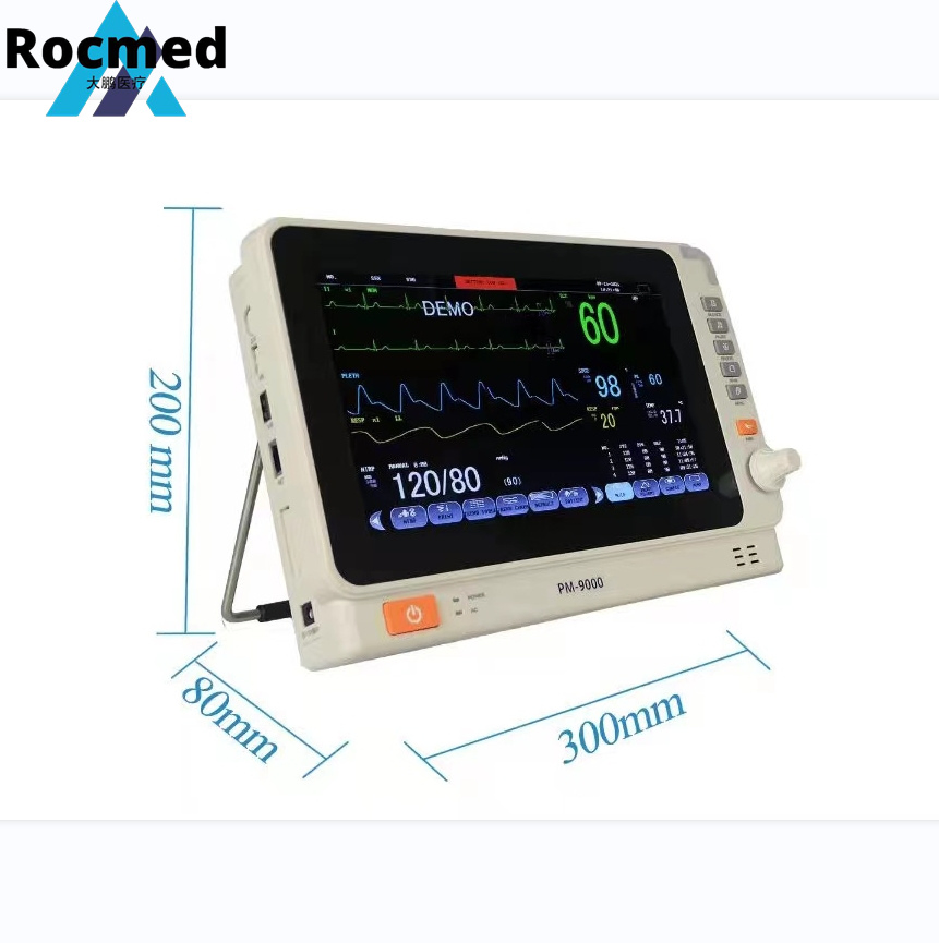 Aprovado pela CE Monitor de Sinais Vitais Médico Portátil Multilíngue para Ambulância Emergencial NIBP SpO2 para Monitoramento de Pacientes à Beira do Leito