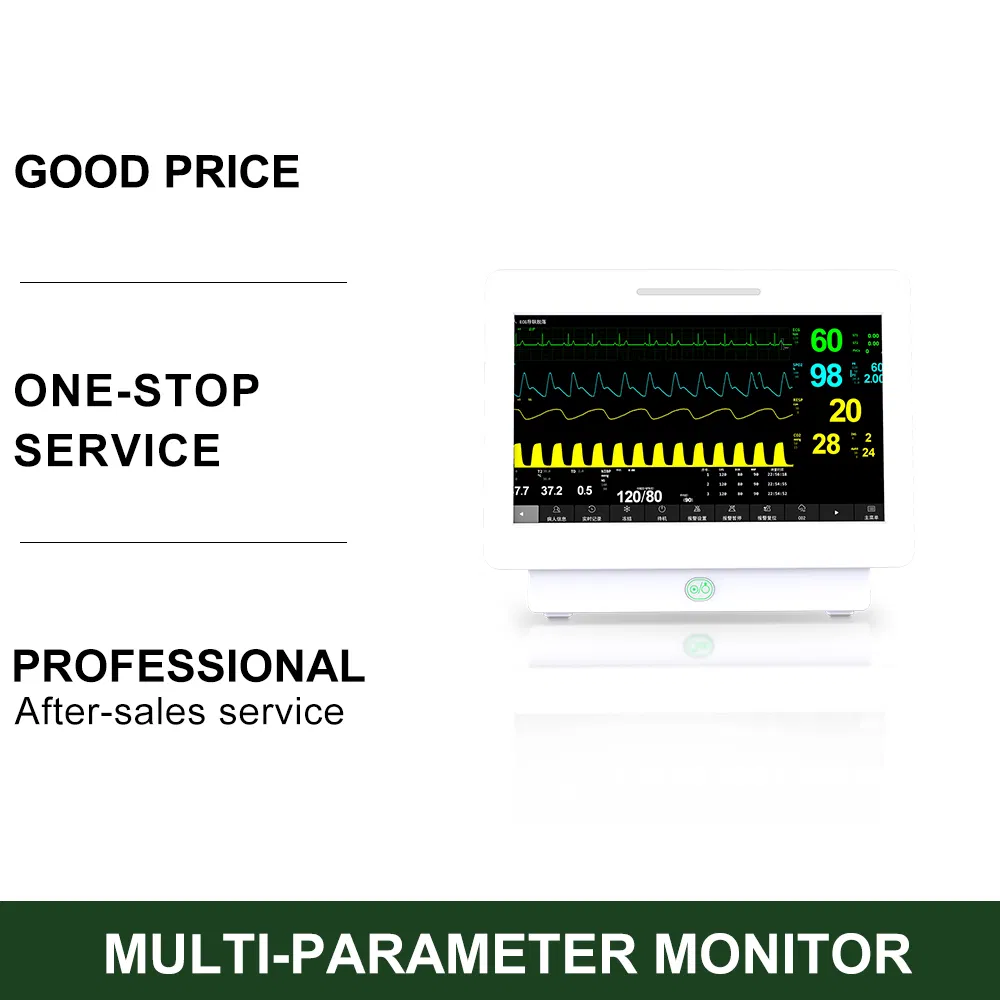 Monitor de Sinais Vitais de UTI, Ondas de ECG, Monitor Médico Multiparamétrico Portátil para CCU