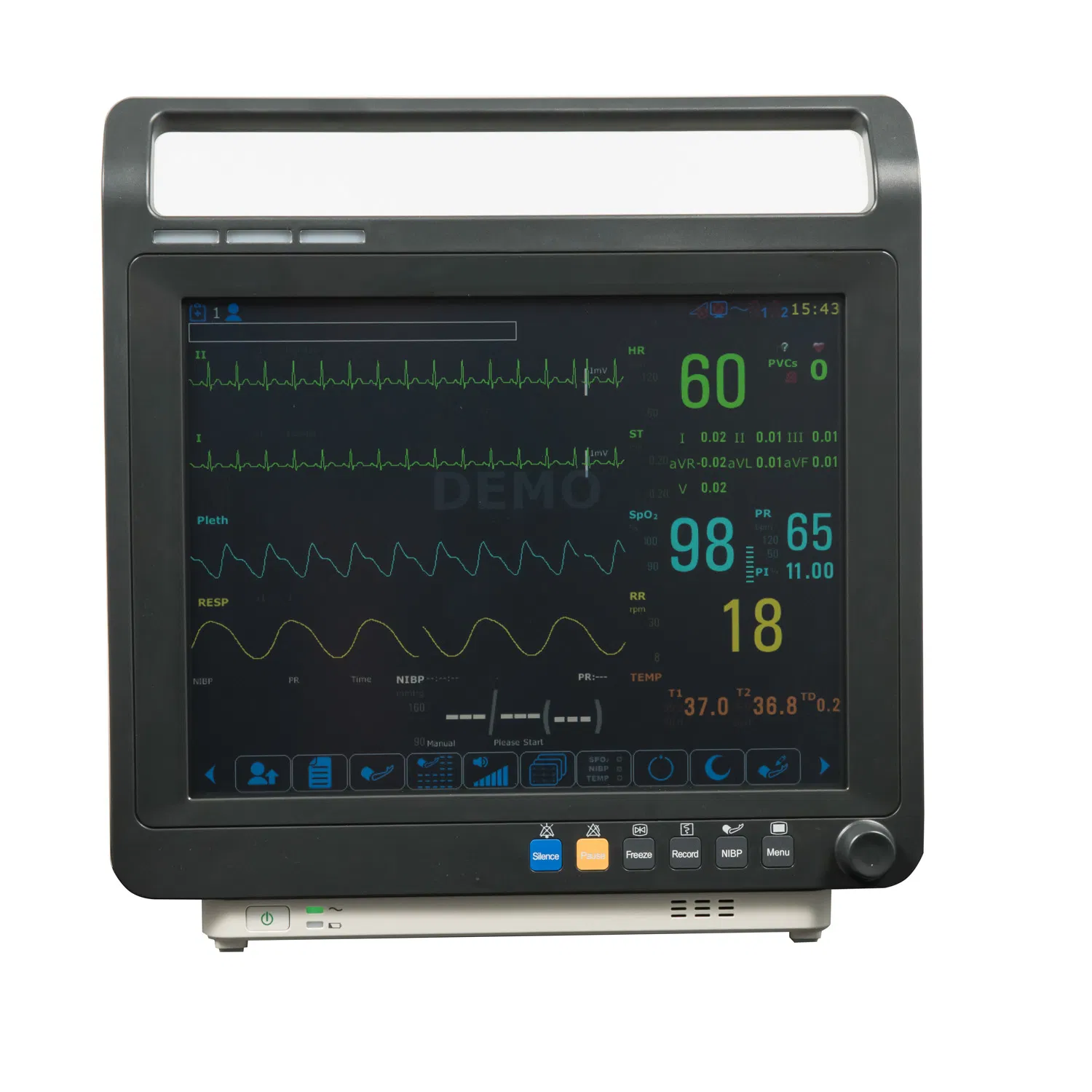 (MS-8800) Monitor Portátil de Paciente de Múltiplos Parâmetros de Emergência e Barato