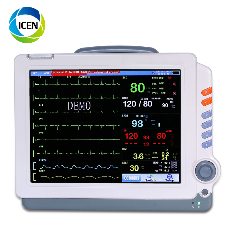 in-C041 Monitor Cardíaco ICU Sem Fio Portátil Etco2 Monitor de Pressão Arterial Multi-Paciente à Venda