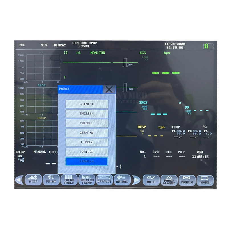 Sy-C005t Monitor de Paciente com Tela Touch LCD para Uso Médico em Hospital