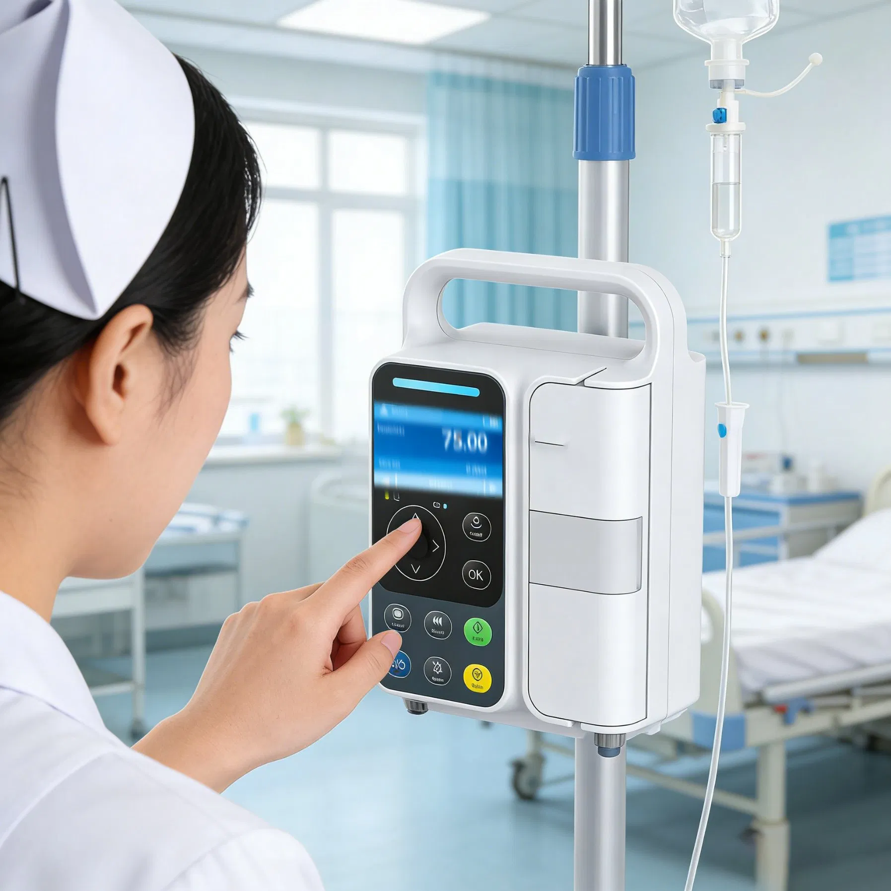 Bomba de Infusão IV Avançada com Monitor de Paciente em Tempo Real Monitor de Sinais Vitais Portátil para Cuidados de Emergência