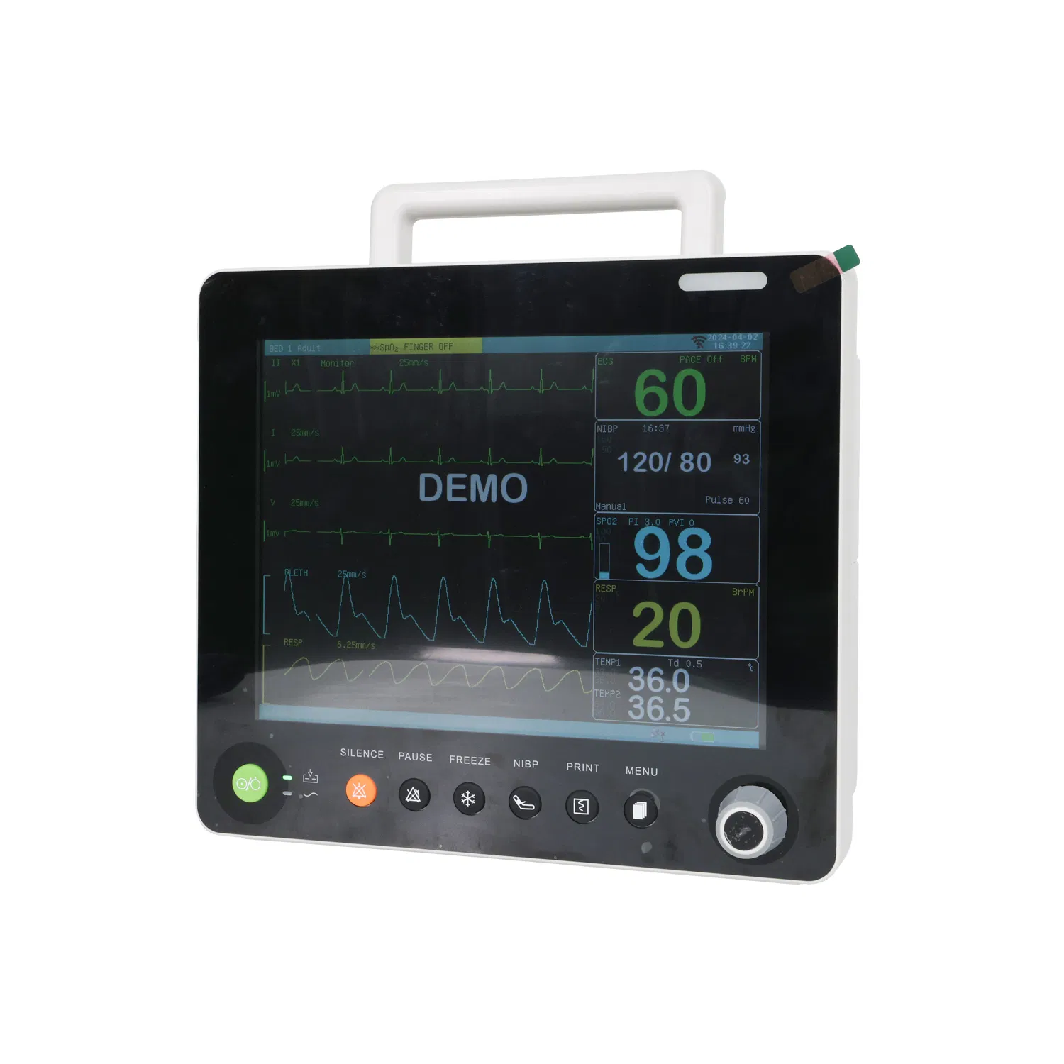 Monitor de Paciente de Sinais Vitais ECG Modular Flexível de Múltiplos Parâmetros de Alta Definição 12.1" TFT