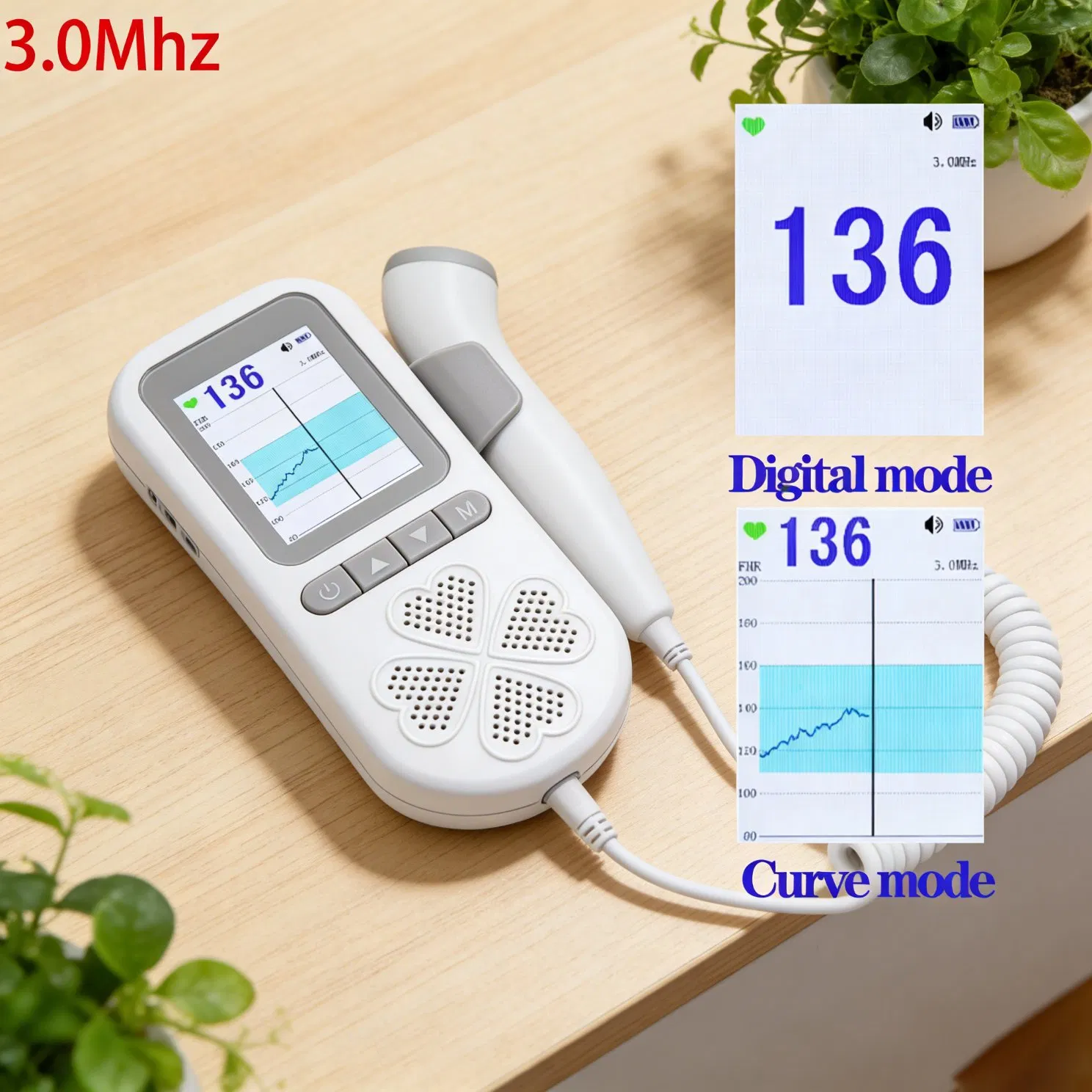 Monitor de Batimentos Cardíacos Fetal por Ultrassom Doppler Portátil para Monitoramento da Saúde Fetal e Materna