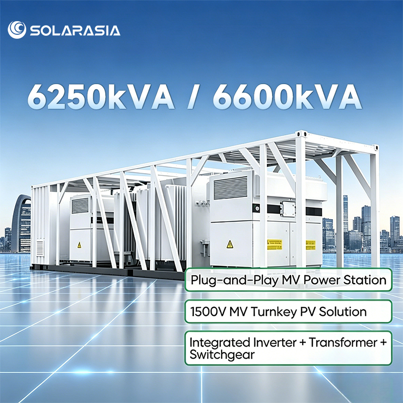 6.25MW 6.6MW Estação Inversora de Média Tensão Transformador Elevador Sistema de Conversão de Energia para Grande Fazenda Solar