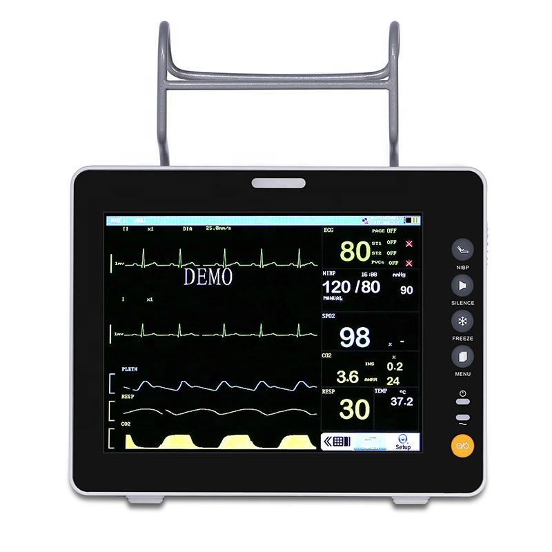Equipamento Médico de Guangzhou Monitor de Sinais Vitais Portátil Multi Parâmetro Tela Grande 6 Parâmetros 8 Polegada Paciente