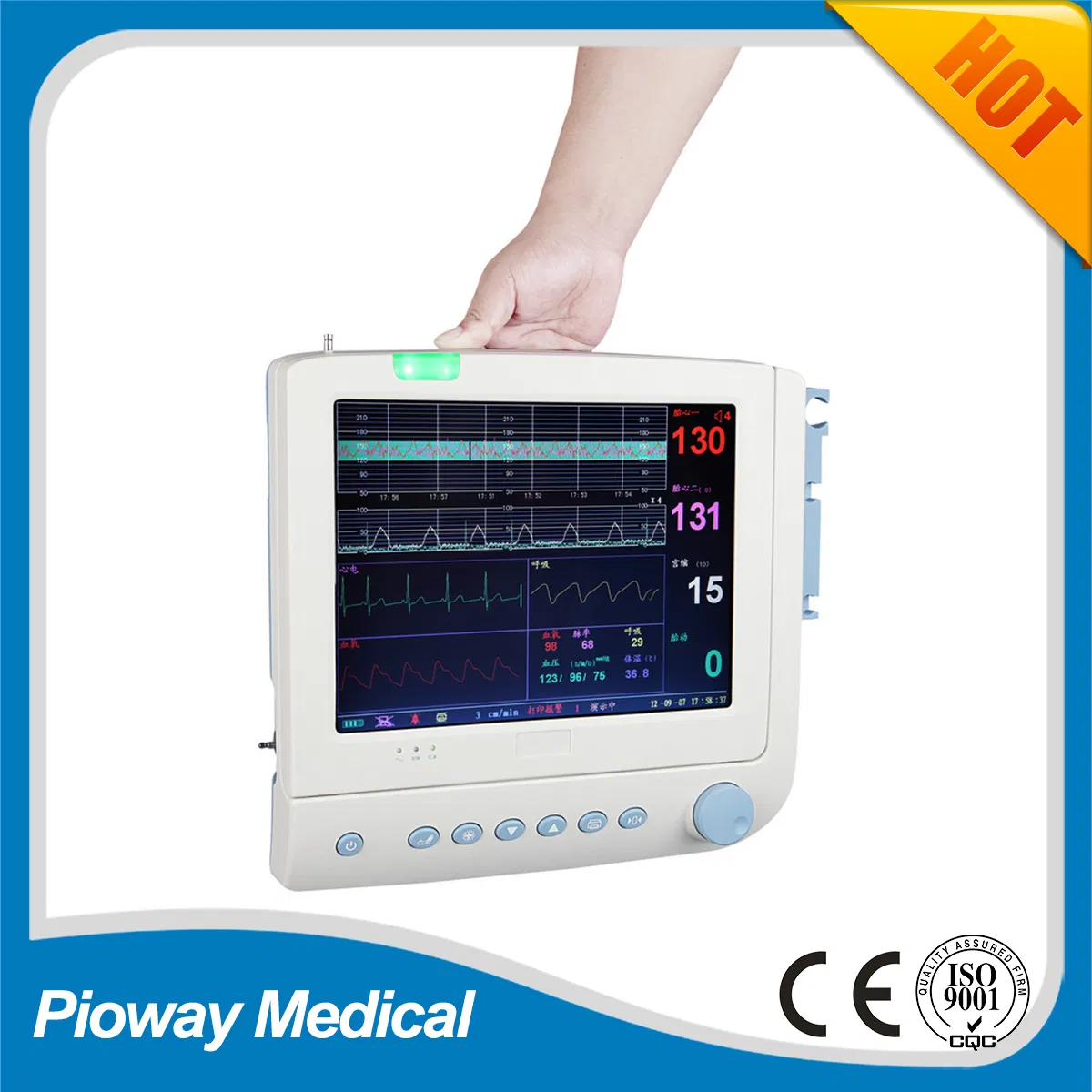 Equipamento Médico Monitor Fetal Materno, Máquina de CTG, Monitor de Paciente (PW9000B)