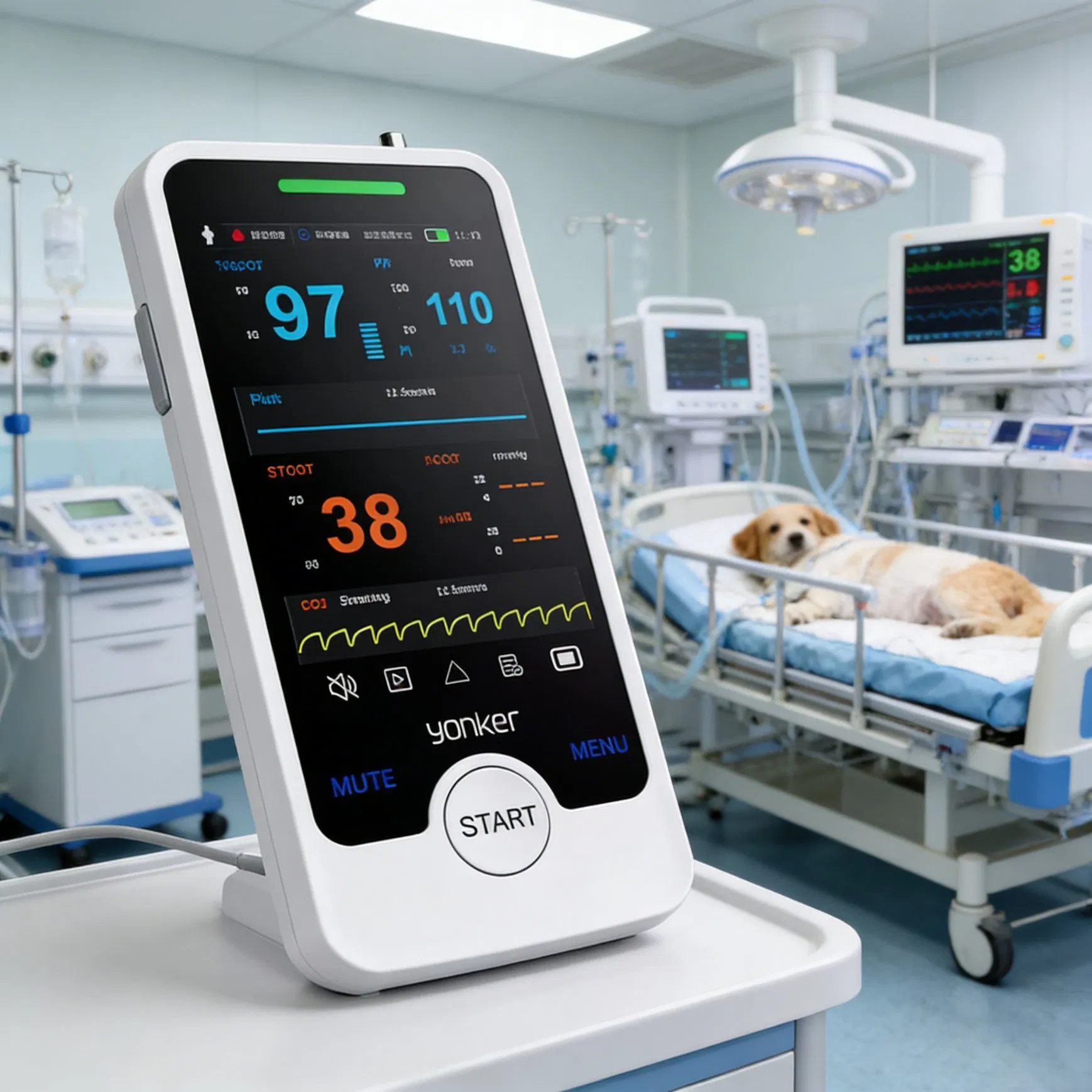 Fornecedor direto de monitor de paciente portátil multiparamétrico veterinário de atacado