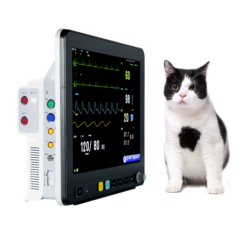 Equipamento de Clínica Hospitalar Veterinária Multiparamétrica Monitor de Pressão Arterial Monitoramento de Sinais Vitais em UTI Monitor de Paciente