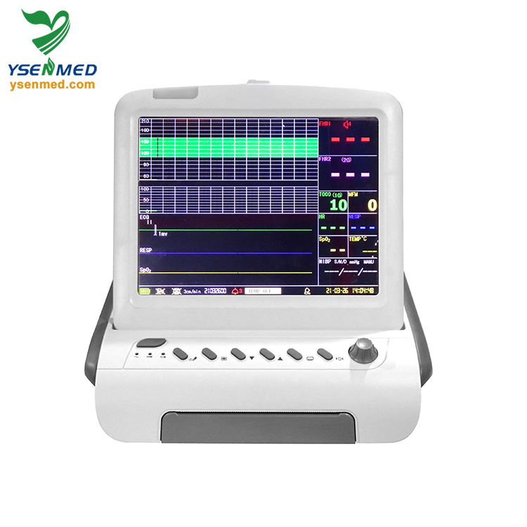 Ysfm90b Máquina Ctg 12.1'' Monitor Multifuncional Materno Fetal para Batimento Cardíaco do Bebê