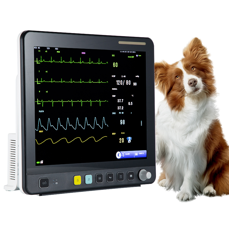 Equipamento de Clínica Hospitalar Veterinária Multiparamétrica Monitor de Pressão Arterial Monitoramento de Sinais Vitais em UTI Monitor de Paciente