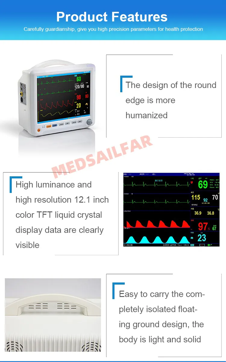 Monitor de Sinais Vitais Modular Multiparamétrico para Pacientes em Quarto de Hospital e UTI