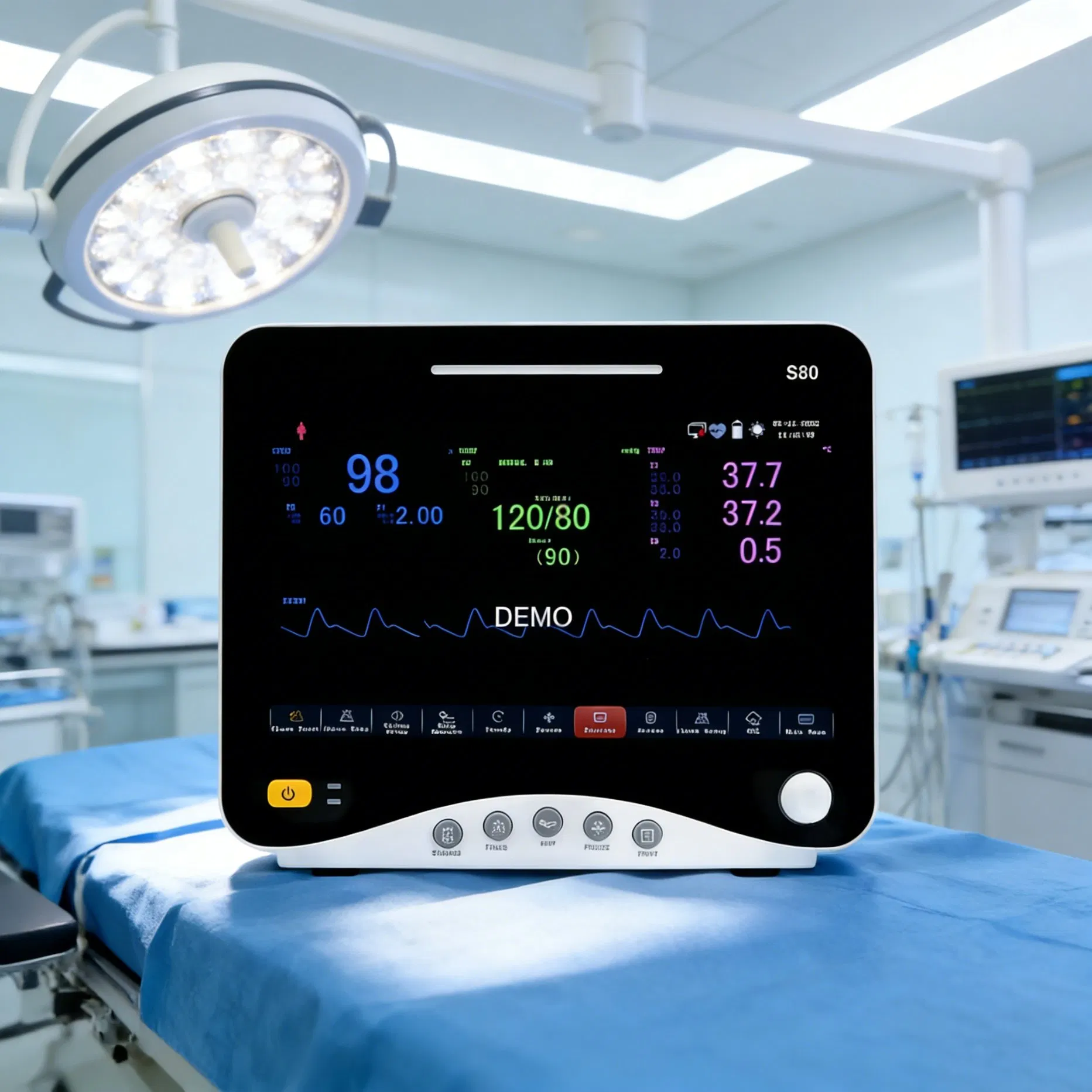 Monitor de Paciente Portátil Compacto Multiparamétrico para Sinais Vitais para Uso em Emergência e Enfermaria