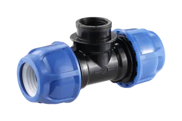 Female Thread Tee PP Compression Fitting PN16 for HDPE Pipes — Minde Factory
