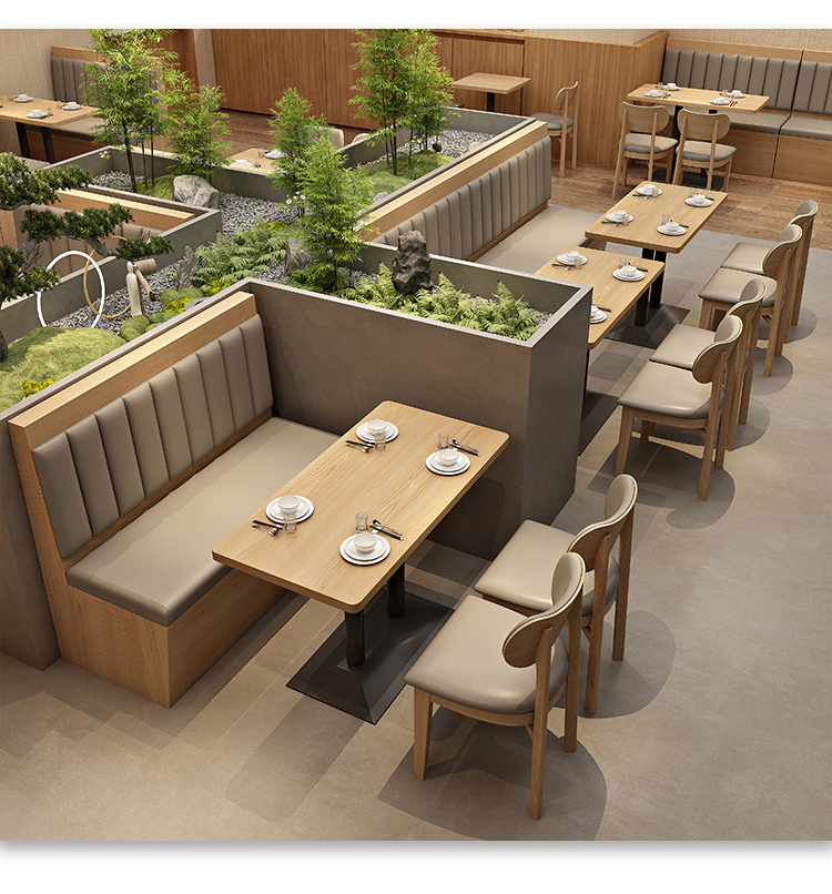Modern Hotel Cafe Pizzeria Restaurant Dining Table Dining Chair Sofa Card Seat Set