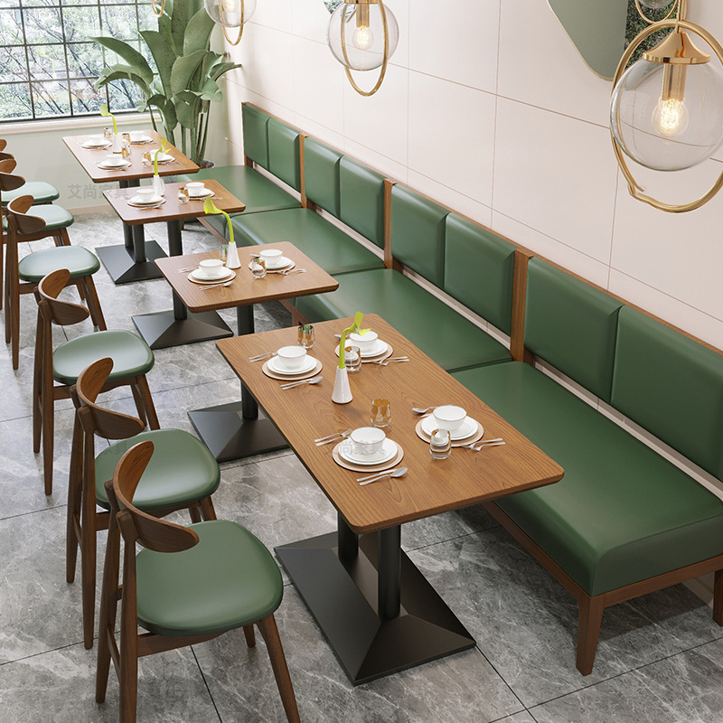 Commercial Use Cafe Furniture Restaurant Booth Seating Minimalist Coffee Shop Furniture Durable Restaurant Tables and Chairs