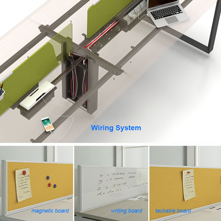 Commercial Workstation Table Metal Frame Modern 6 Person Melamine Desk Office Furniture