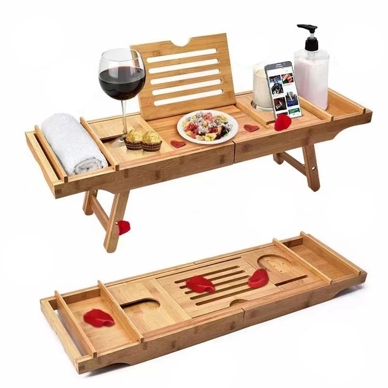 bamboo bathtub tray