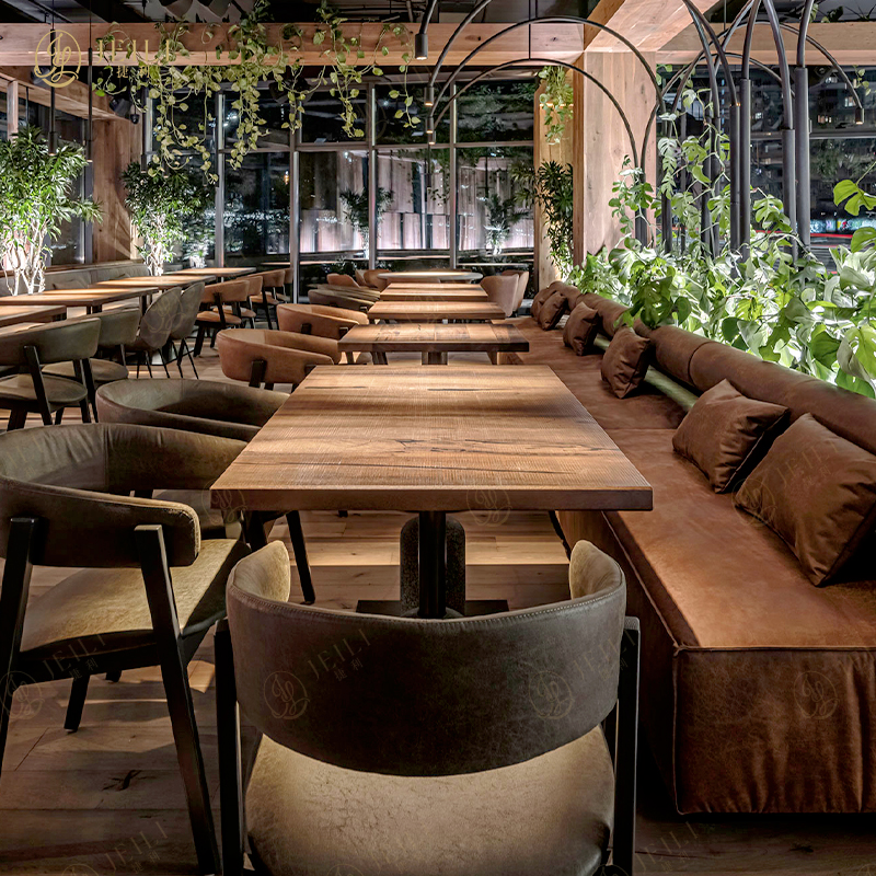 Foshan Luxury 5 Star Hotel Modern Coffee Shop Commercial Velvet Fabric Restaurant Furniture Interior Design Table and Chair Set