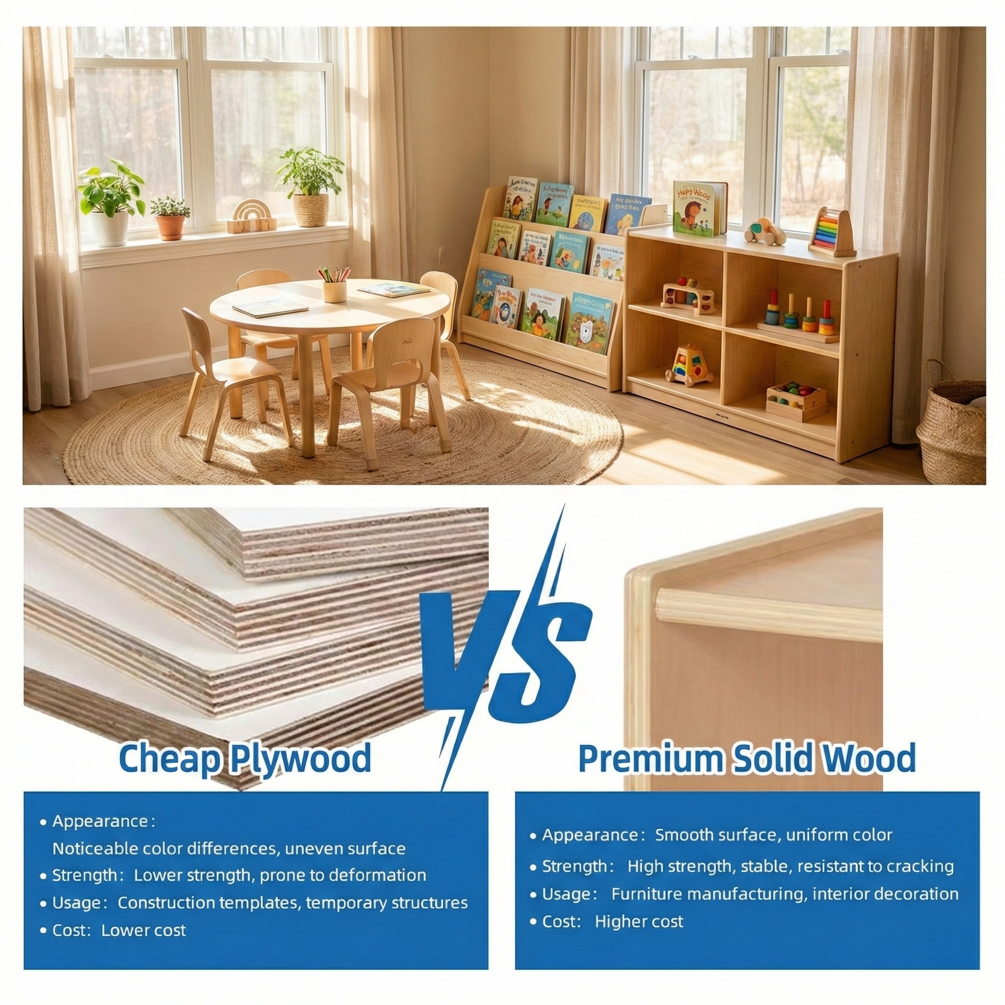 Montessori Preschool Furniture Bentwood Table Chair Set for Kids Nursery Daycare Center Kindergarten Classroom Early Learning