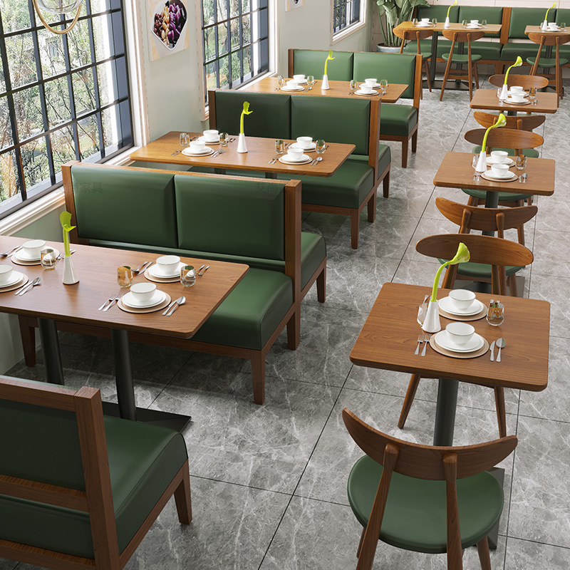 Commercial Use Cafe Furniture Restaurant Booth Seating Minimalist Coffee Shop Furniture Durable Restaurant Tables and Chairs