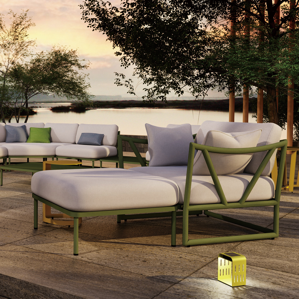 Luxury Modern Aluminum Waterproof Outdoor Lounge Furniture Set Garden Patio Pool Outside Metal Outdoor Sofa Sectional Furniture
