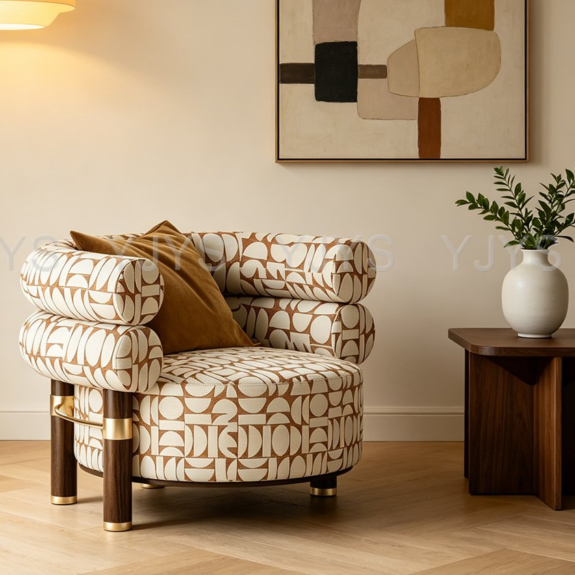 Cylindrical Arm Accent Sofa, Decor Indoor Furniture