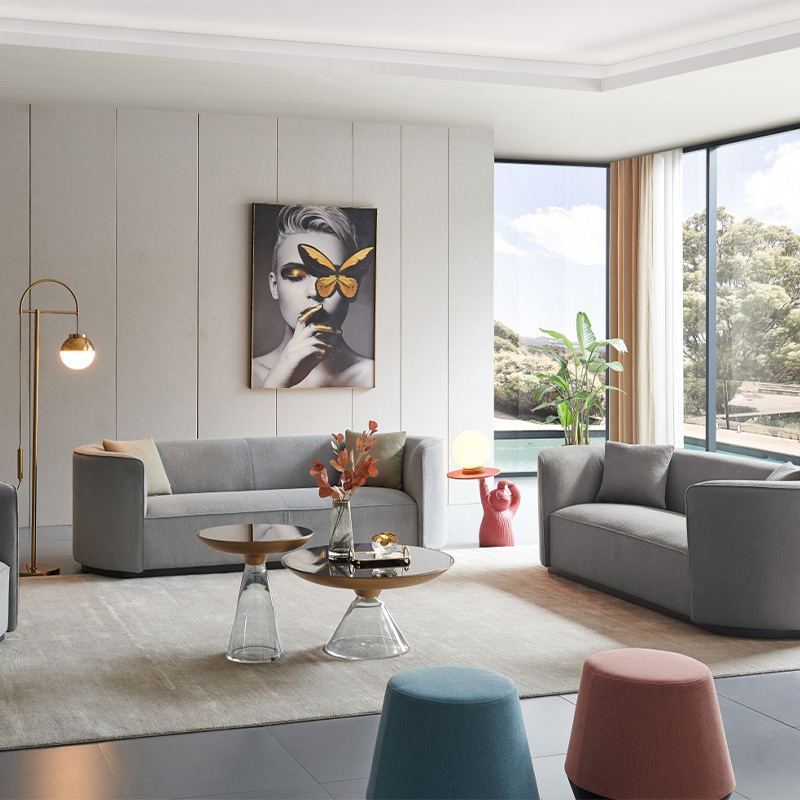 Office Luxury Curved Nordic Sofa Set Reception Room Fabric Sofa Set Furniture Modern Wholesale Couches Modular Reception Sofa