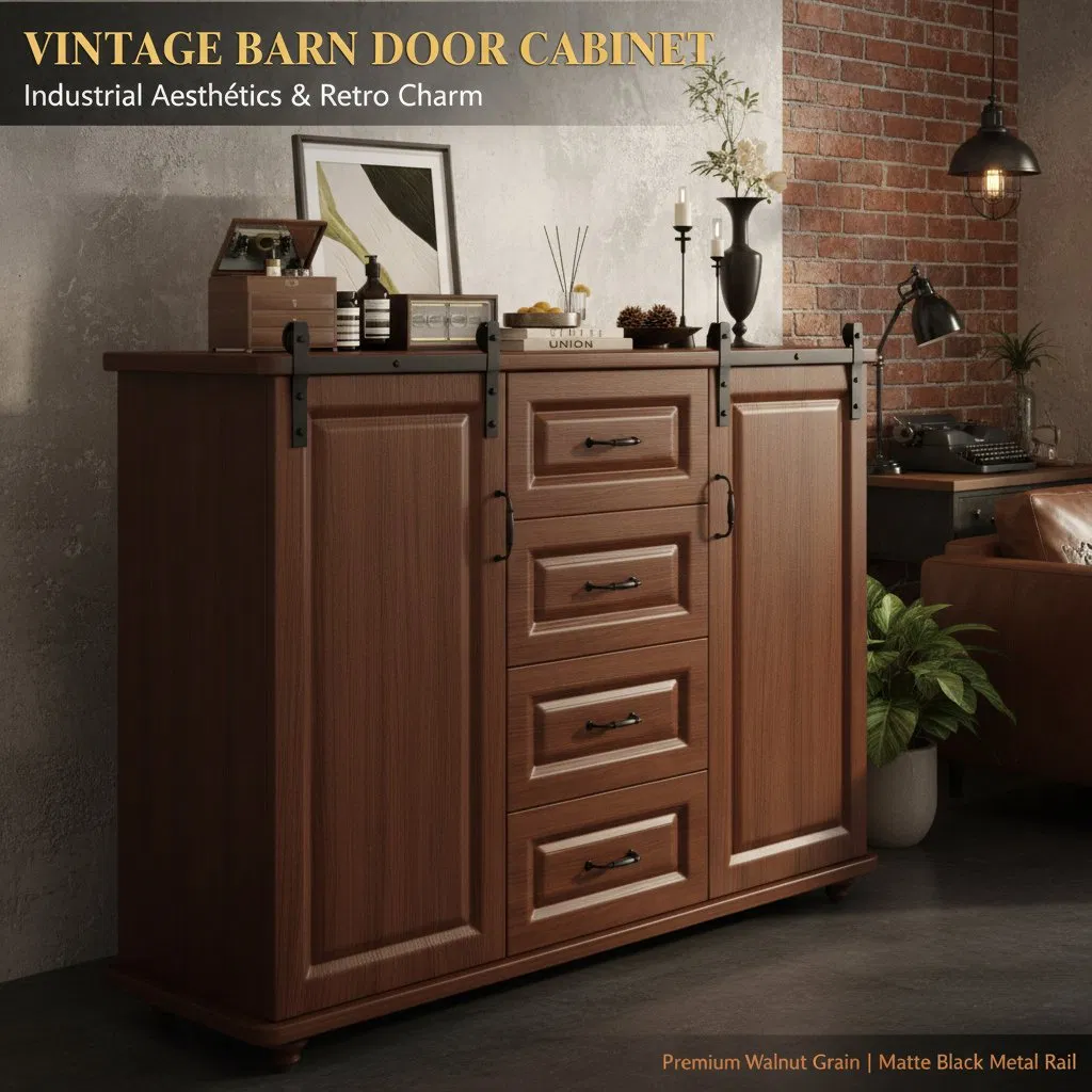 Classic Natural Wood Storage Cabinet for Daily Family Organization Furniture