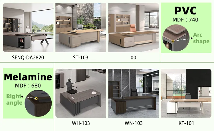 High Quality Modern Design PVC Laminate Luxury Executive Wooden Office Furniture