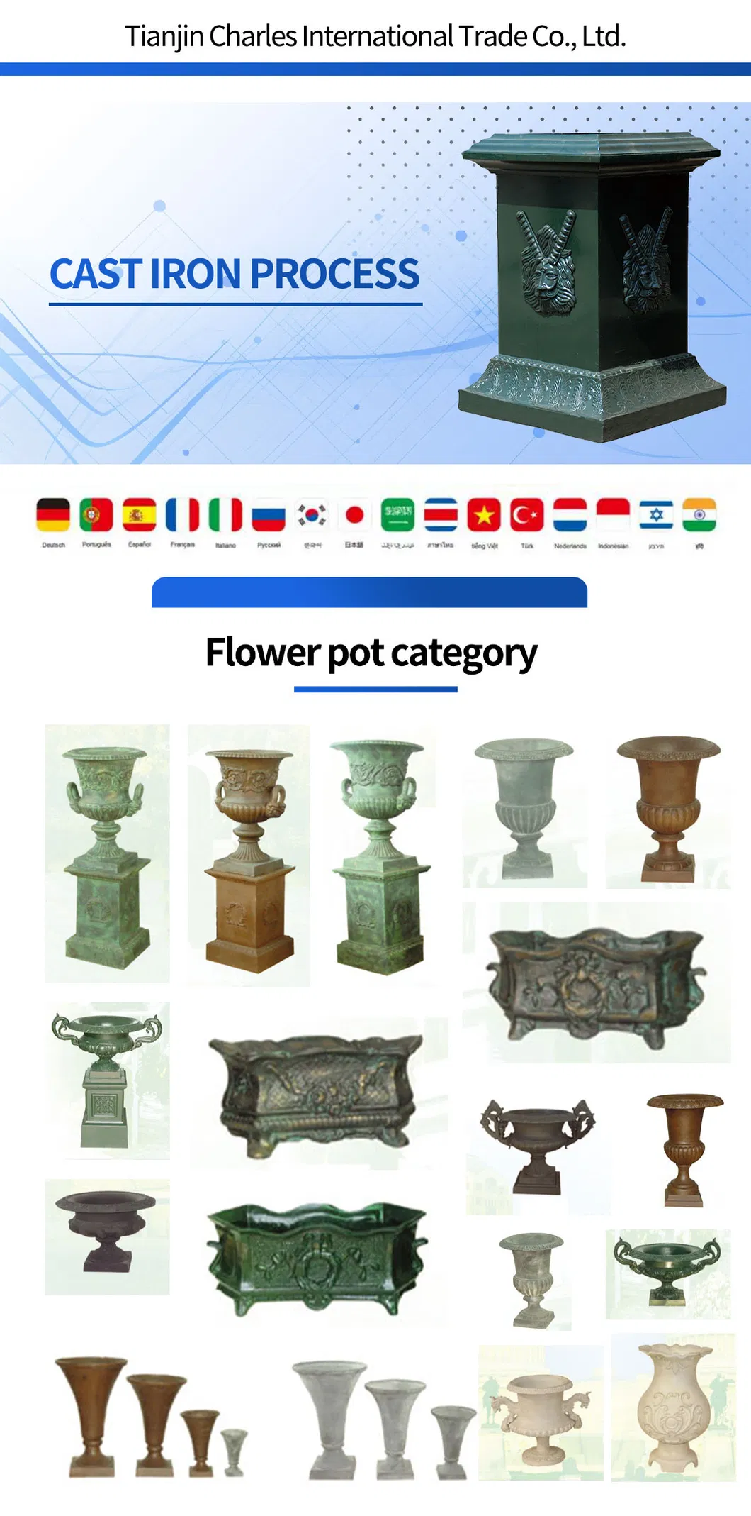 Decor Accent Cast Iron Garden Table Suitable for Outdoor Use