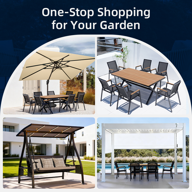 Modern Iron Garden Sofa Set Outdoor Furniture Durable Eco-Friendly Patio Dining Table and Chair