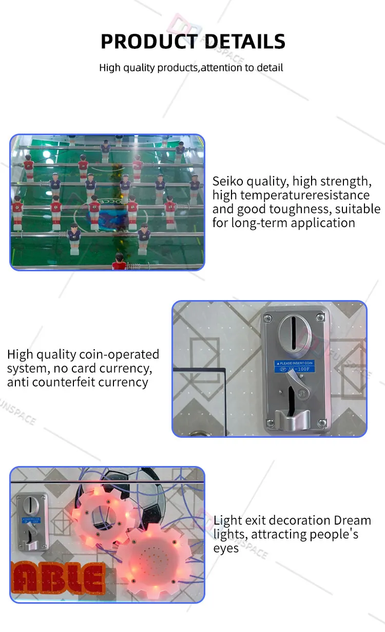 Indoor Amusement Park Gaming Room Sport Soccer Foosball Arcade Game Machine Football Table with Coin Operated