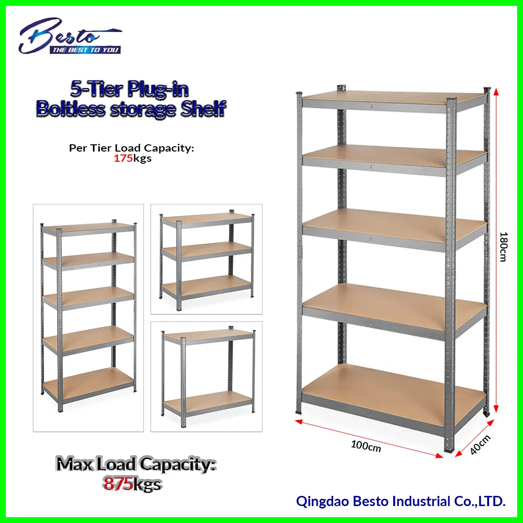 5-Tier Metal Shelving Unit Adjustable Garage Storage Utility Rack Organization Multipurpose Shelf