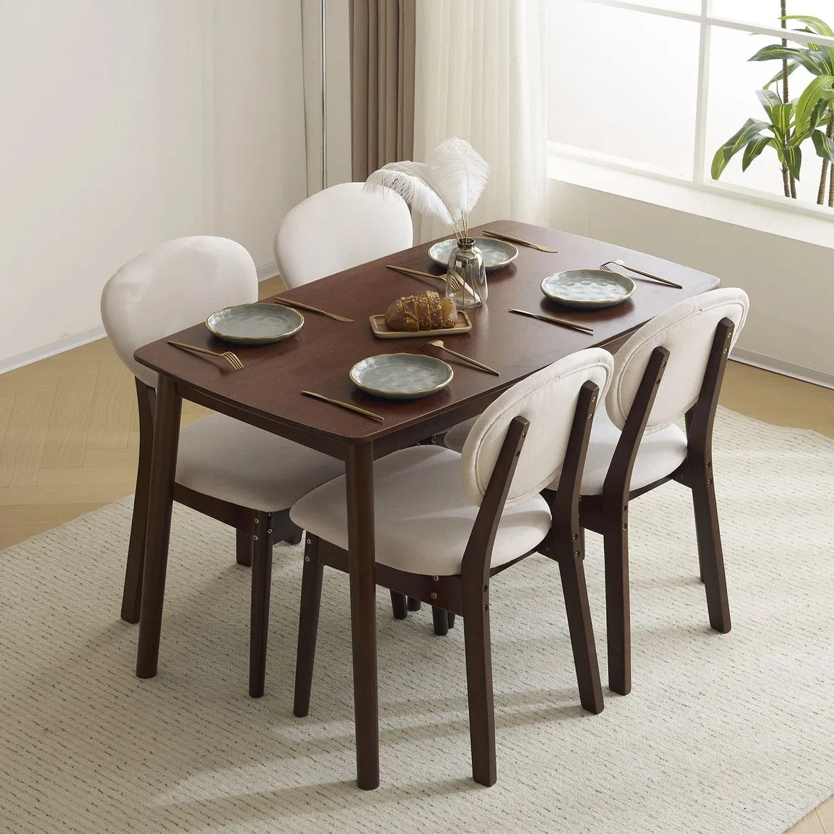 Modern Dining Room Furniture Set Wooden Dining Table with Chairs