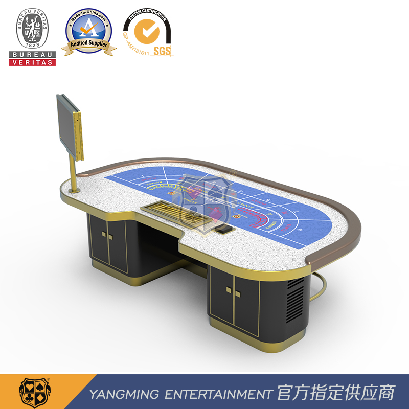 Texas Hold′ Em Club 10-Person Baccarat Table with Metal Guard Bars
