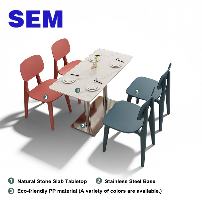 SEM Chinese Modern Commercial Dining Tables and Chairs Set for Fast Food Restaurant Commercial Restaurant Furniture