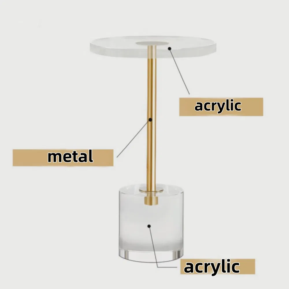 Luxe Clear Acrylic Side Table Detail View 3