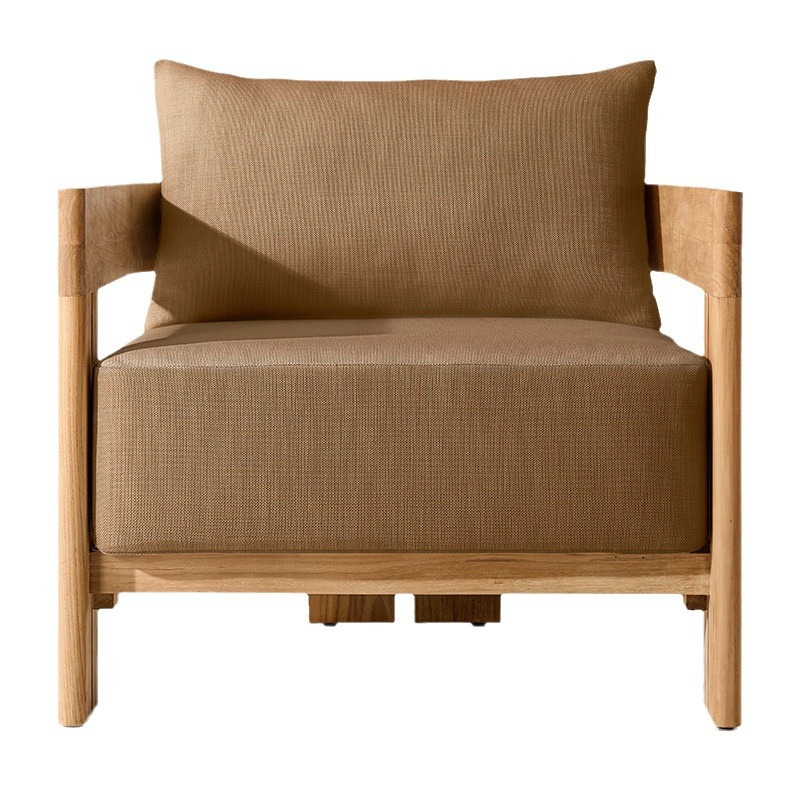 Modern Outdoor Teak Sofa Set Patio Combination Villa Leisure Furniture Waterproof Solid Wood Garden Terrace