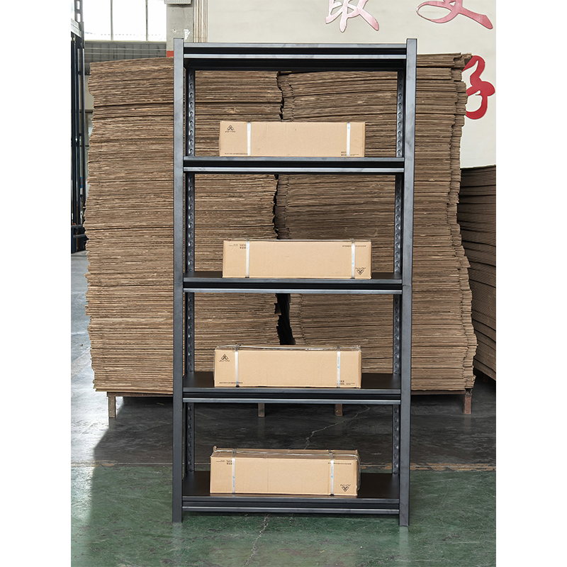 Sleek Black Adjustable 5-Tier Storage Rack for Home Organization