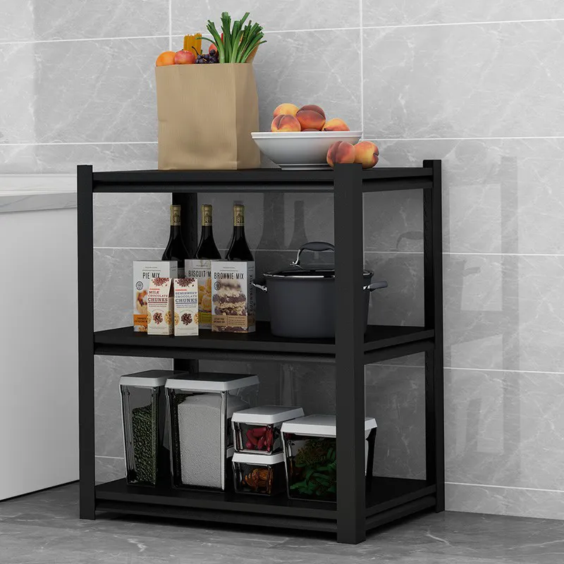 Sleek Black Adjustable 5-Tier Storage Rack for Home Organization