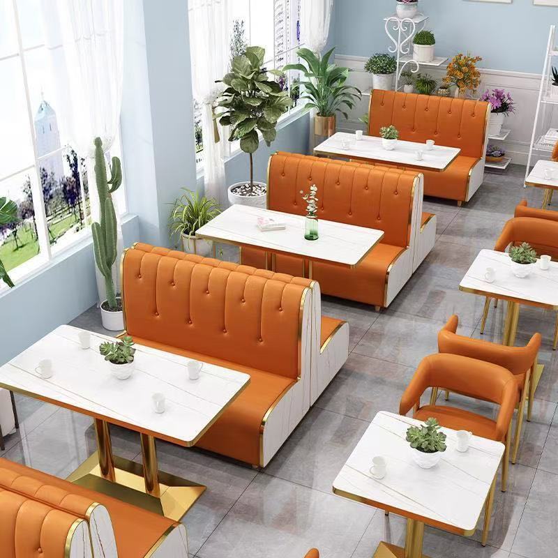 Marble Pattern Restaurant Furniture Set Dinning Room Restaurant,table Chair Booth for Restaurant , Coffee Shop Furniture