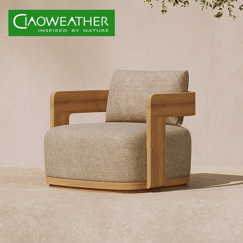 Luxury Villa Outdoor Sofa Set Modern Hotel Teak Outdoor Sofas Patio Outdoor Furniture Set Garden Sofa Resort Outdoor Furniture