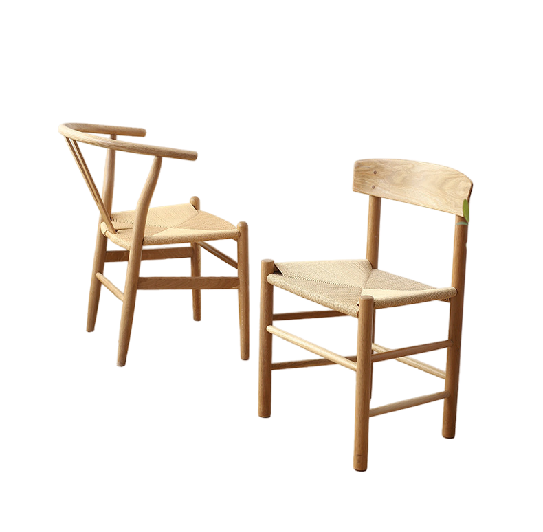 Modern Accent Lounge Bar Hotel Wooden Chair Home Decoration Coffee Restaurant Rattan Seat Dining Wood Chair